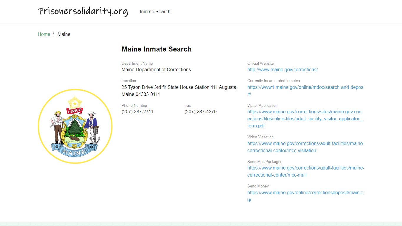 Maine Inmate Search – Maine Department of Corrections Offender Lookup